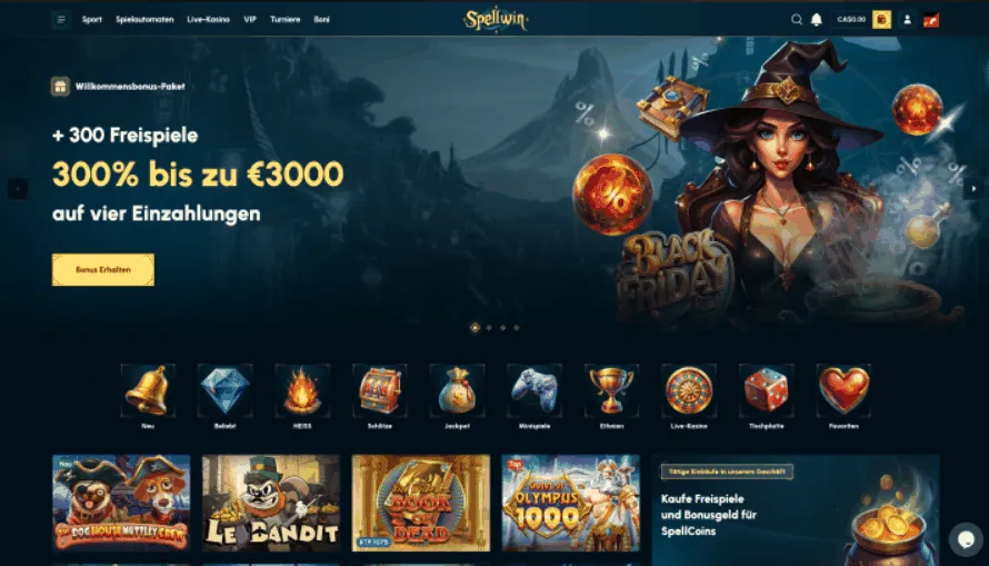 SpellWin Casino Startseite