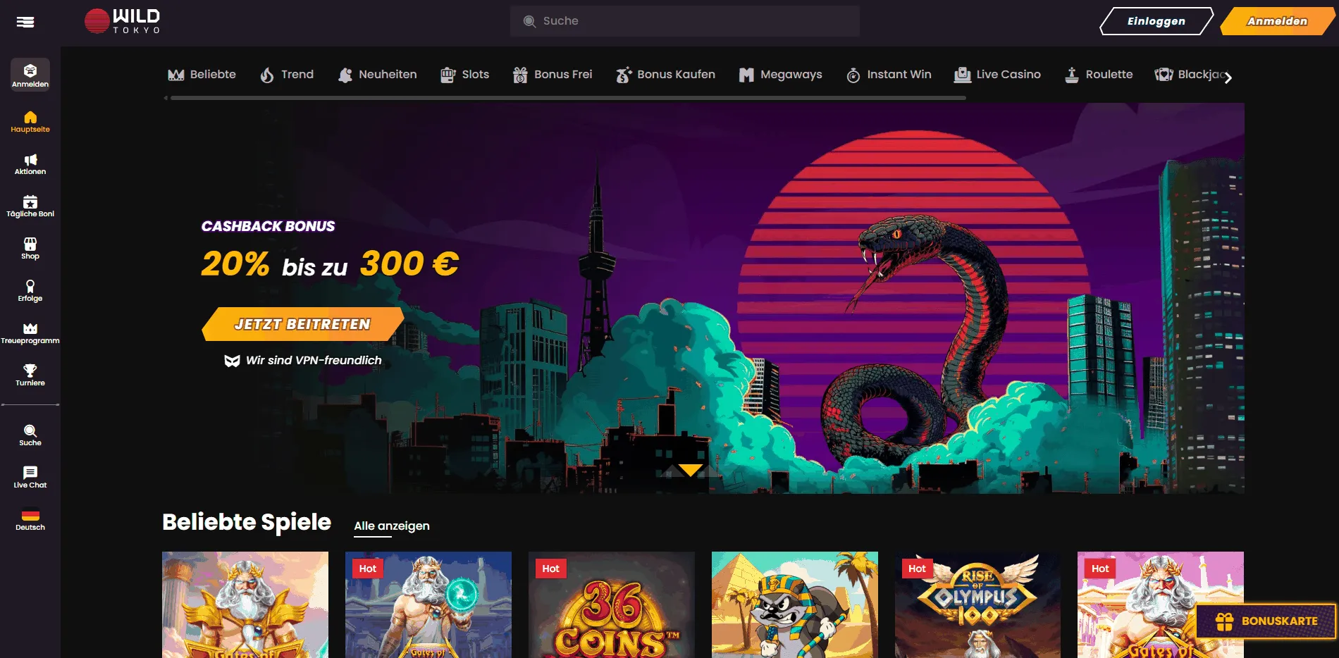 Wild Tokyo Casino Bonus