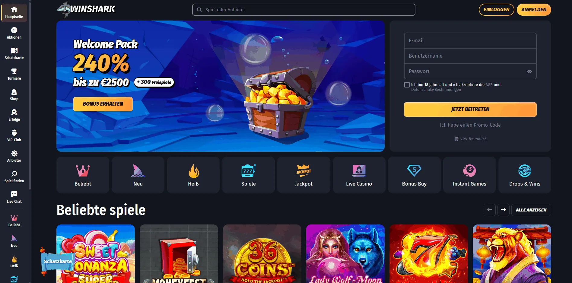 Winshark Casino Bonus